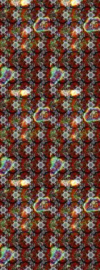 Raster illüstrasyonu. El çizimi. Çiçekli, yapraklı, çiçek desenli çizim..