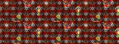 Kahverengi ve kırmızı renklerde yaprakları olan yabani çiçekler. Eskiz arkaplan modeli. Raster illüstrasyonu. Suluboya, elle çizilmiş.