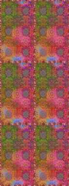 Renkli Bahar Temalı Kusursuz Arkaplan. Güzel kumaş deseni. Zentangle soyut çiçekleri. Karalama çiçeği. Raster illüstrasyonu. Düz Çiçek Elementleri Tasarımı.