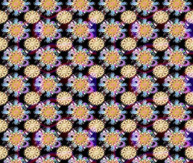 Küçük çaplı çiçeklerdeki basit şirin desenler. Tekstil veya kitap kapakları, imalat, duvar kağıtları, baskı, hediye paketi ve yapıştırma kitabı için çiçek eskizi geçmişi. Raster illüstrasyonu.