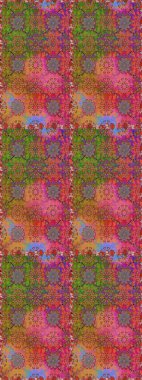 Renkli Bahar Temalı Kusursuz Arkaplan. Güzel kumaş deseni. Zentangle soyut çiçekleri. Karalama çiçeği. Raster illüstrasyonu. Düz Çiçek Elementleri Tasarımı.