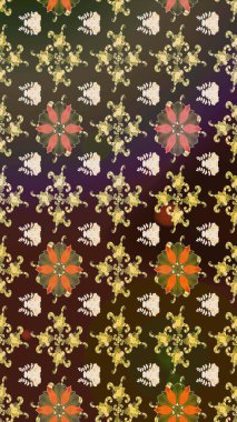 Çiçekli karalama şeklinde Raster çiçek deseni. Kahverengi renkli çiçekler. Nazikçe, güzel çiçek arkaplanı..