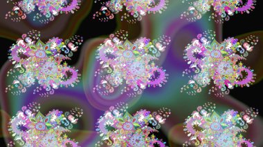 Renkli Bahar Temalı Kusursuz Arkaplan. Düz Çiçek Elementleri Tasarımı. Tarafsız ve kahverengi renkte çiçekler. Güzel çiçek deseni..