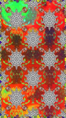 Tomurcukları çiçek olan sevimli bir çiçek deseni. Raster illüstrasyonu. Raster. Eski usul. Kusursuz bir geçmişi var. Kumaş, tekstil ve duvar kağıdı baskısı için..