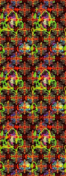 Vadinin çiçekleri siyah ve kahverengi renklerde. Çiçeksel çizim kalıbının çizimi.