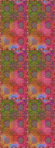 Renkli Bahar Temalı Kusursuz Arkaplan. Güzel kumaş deseni. Zentangle soyut çiçekleri. Karalama çiçeği. Raster illüstrasyonu. Düz Çiçek Elementleri Tasarımı.