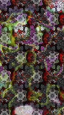 Gri ve siyah çiçekli eskiz deseni, suluboya çiçek deseni, sevimli çiçek, duvar kağıdı, kart veya kumaş için fayanslı. Raster - stok.