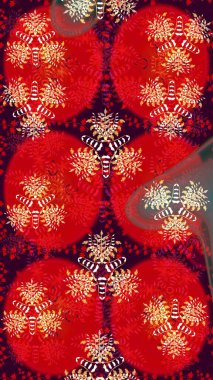 Kırmızı renkte çiçekler. Raster illüstrasyonu. Tropikal çizim çiçek deseni.