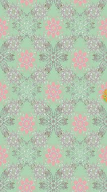 Kızılderili desenli desenli desenli şal deseni. Tekstil, tebrik kartı, boyama kitabı, telefon kılıfı baskısı için kullanılabilir. Raster Henna dövme stili. Etnik Mandala süsü.