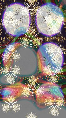 Gri renkli Asya tekstili. Raster illüstrasyonu. Çiçek desenini çiz.