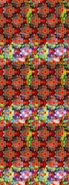 Kırmızı ve siyah renklerde güzel bir tekstil. Suluboya çiçekli çiçek deseni. Raster illüstrasyonu.