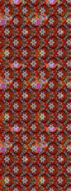 Raster çiçek desenleri çiziyor. Vadinin çiçekleri kahverengi ve kırmızı renklerde.