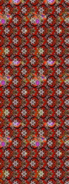 Raster çiçek desenleri çiziyor. Vadinin çiçekleri kahverengi ve kırmızı renklerde.