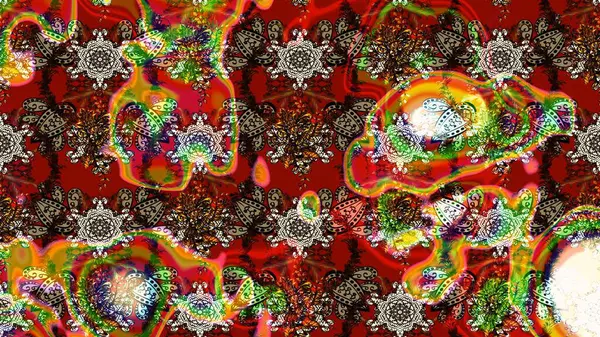 Kahverengi ve kırmızı renkte çiçekler. Hediye ambalaj kağıdı, tebrik kartları, posterler ve pankart tasarımı. Raster düz çiçek çizim deseni.