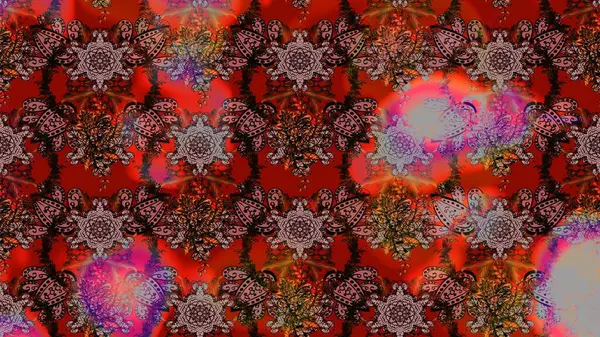 Küçük kahverengi ve kırmızı çiçeklerle oldukça eski bir besin torbası deseni. Tekstil, kumaş, kapaklar, duvar kağıtları, baskı, paket, koleksiyon defteri, örgü, dekupaj için çiçek arkaplanı..