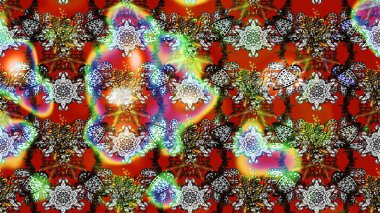 Robot resim. Raster illüstrasyonu. Küçük çiçekte sevimli çiçek deseni var..