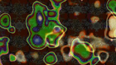 Çiçekli güzel suluboya desen. Raster illüstrasyonu. Kahverengi ve yeşil renklerde.