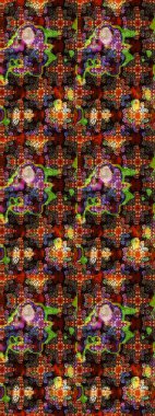 Moda baskıları için zarif bir şablon. Küçük çiçekte güzel bir desen. Motley illüstrasyonu. Çiçekli bahar çiçekleri. Robot resim. Küçük renkli çiçekler..