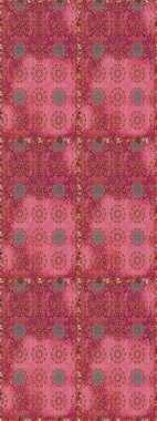 Çiçekli, suluboya desenli kusursuz çiçek deseni. Düz Çiçek Elementleri Tasarım Raster illüstrasyonu. Pembe ve kırmızı renkte çiçekler. Renkli Bahar Teması: Kusursuz Arkaplan.