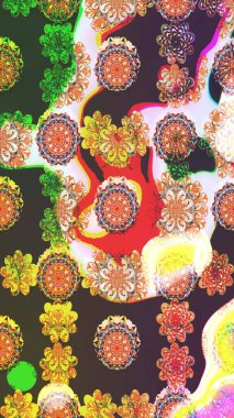 Şatafatlı bahar bahçesi dokusu. Flower eskiz arka planı. Çiçek deseni. Raster illüstrasyonu.