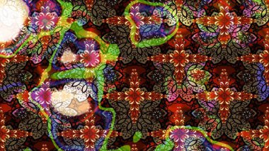 Çiçekli karalama şeklinde Raster çiçek deseni. Kahverengi renkli çiçekler. Nazikçe, güzel çiçek arkaplanı..