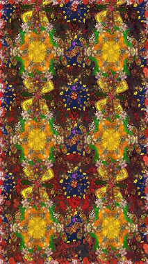 Sevgililer günü ve tebrik kartı konsepti için şık bir davetiye. Manzaralı çiçek deseni. Üst manzara, yumuşak kahverengi ve sarı renkli. Çiçek kompozisyonu, el boyası, hassas şablon..