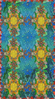 Raster - stok. Mavi çiçekli kusursuz desen, suluboya çiçek deseni, şirin çiçek, duvar kağıdı, kart veya kumaş için fayanslı.