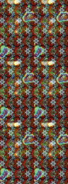 Üzerinde gelincikler ve vadi zambakları olan renkli çiçek desenli nakış deseni. Tekstil tasarımı için kahverengi ve gri renkli geleneksel halk çiçekleri buketi.