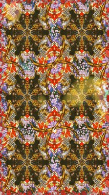 Altın antika ortaçağ dekoratifi, yaprakları ve kahverengi ve nötr renklerde altın desenli süslemeleri olan dikişsiz bir şablon. Kusursuz kraliyet lüksü, altın barok kumaş rengi..