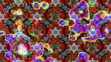 Çiçekli karalama şeklinde Raster çiçek deseni. Gri ve kahverengi renkli yaz çiçekleri. Raster illüstrasyonu.