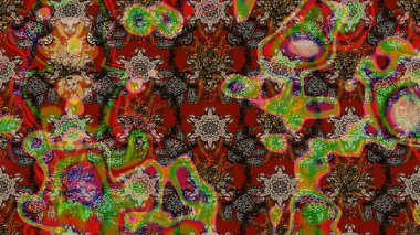 Renkli Bahar Teması eskiz kalıbı. Düz Çiçek Elementleri Tasarımı. Kahverengi ve kırmızı renkte çiçekler. Çiçek desenli eskiz, yaz çiçekleri..