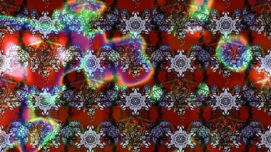 Modern çiçek arkaplanı. Moda baskıları için zarif bir şablon. Halk tarzı. Parlak renkli çiçekleri olan ve kahverengi ve kırmızı renkte yaprakları olan inanılmaz bir çiçek deseni..