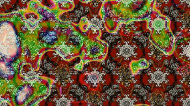 Raster güzel kumaş deseni çiziyor. Renkli Bahar Teması eskiz kalıbı. Düz Çiçek Elementleri Tasarımı. Çiçek deseni.