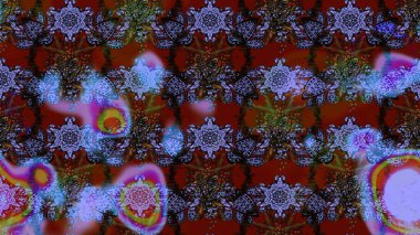 Düz Çiçek Elementleri Tasarımı. Sevimli çiçek raster deseni. Sketch Colour Spring Theme eskiz kalıbı. Kahverengi ve kırmızı renkte çiçekler.