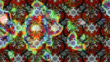 Nakış desenli çiçek deseni. Parmak izi, kumaş, duvar kâğıdı, tekstil için raster dokusu. Renkli grunge soyut arkaplanı colokahverengi ve yeşil çiçeklerle zenginleştirir.