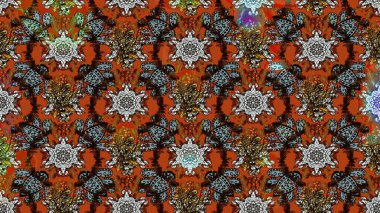 Raster deseni. Süslü kumaş deseni. Çiçekli çiçek deseni, suluboya..