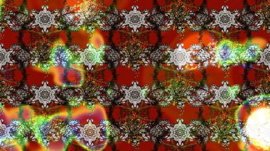 Renkli Yaz Temalı eskiz kalıbı. Raster Illustrasyon 'daki Çiçek Deseni' nin son moda çizimi. Düz Çiçek Elementleri Tasarımı. Kahverengi ve gri renkte çiçekler.