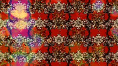 Çiçek desenli eskiz. Gömlek baskısı için çiçek boyası. Kahverengi ve kırmızı renkte çiçekler.