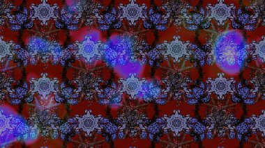 Suluboya tarzında kırmızı ve mor renklerde. Küçük çiçekli yay deseni çiz. Raster illüstrasyonu.