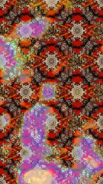 Renkli çiçekli ve yapraklı harika bir çiçek deseni çizmişsin. Moda baskıları için zarif bir şablon. Halk tarzı. Modern çiçek arkaplanı.