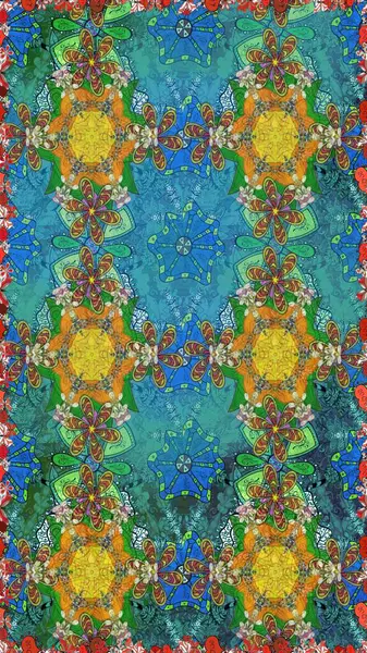 Raster - stok. Mavi çiçekli kusursuz desen, suluboya çiçek deseni, şirin çiçek, duvar kağıdı, kart veya kumaş için fayanslı.