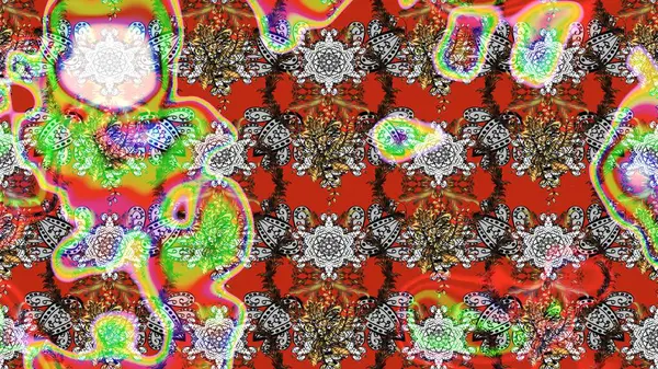 Eski usul. Tomurcukları çiçek olan sevimli bir çiçek deseni. Kumaş, tekstil, duvar kağıdı baskısı için. Eskiz geçmişi. Raster illüstrasyonu. Raster..