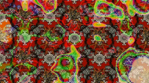 Çiçekli karalama şeklinde Raster çiçek deseni. Yumuşak, yaz çiçekli arka plan. Kırmızı ve kahverengi renkte çiçekler.