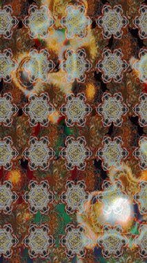 Raster çiçek izi. Klasik taslak çizimi. Çiçeksel kahverengi ve gri çizim deseni. Raster Yumuşak kumaş deseni.