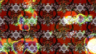 Çiçek desenli eskiz, darbeler, sıçramalar, yaz çiçekleri. Raster illüstrasyonu. Kahverengi ve kırmızı renkte çiçekler.