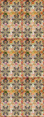 Bej ve kahverengi renklerde altın elementlerle geleneksel altın sarısı desen. Barok tarzında kusursuz bir doğulu süsü..