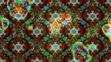 Nazik, sevimli çiçek arkaplanı. Çiçekli karalama şeklinde Raster çiçek deseni. Yeşil ve kahverengi renkte çiçekler.