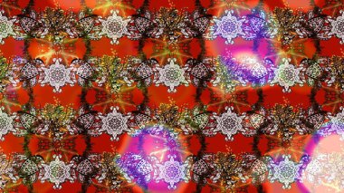 Çizim çiçek deseni duvar kâğıdı olarak kullanılabilir. Raster illüstrasyonu. Kahverengi ve kırmızı renkte çiçekler.