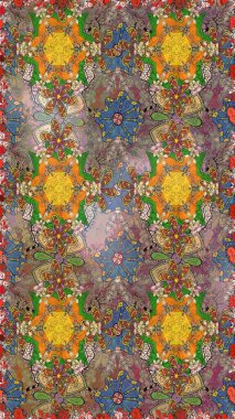 Kahverengi renklerde. Anti-stres için soyut örnek sayfası. Raster illüstrasyonu.