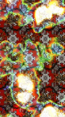 Küçük çiçekteki sevimli çiçek deseni. Varicolobrown ve nötr raster çizimi. Birçok kahverengi ve nötr soyut çiçekli tropik çizim deseni.